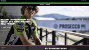 Servizio di content update del sito Racing di Kawasaki Motors Europe